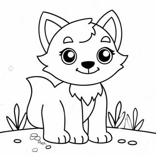 Kawaii Cute Wolf Coloring Page 39213-31360