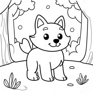 Kawaii Cute Wolf Coloring Pages