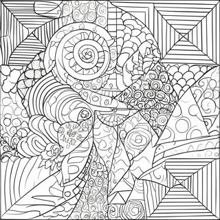 Fun Geometric Square Coloring Page 39244-31381