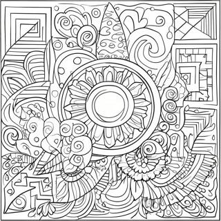 Fun Geometric Square Coloring Page 39244-31382