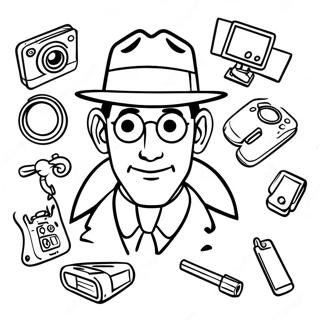 Inspector Gadget With Cool Gadgets Coloring Page 39254-31389