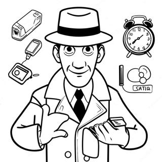 Inspector Gadget With Cool Gadgets Coloring Page 39254-31392