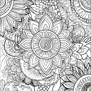 Hard Flower Coloring Pages