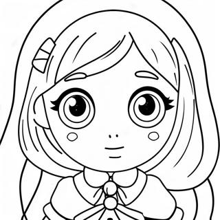 Cute Anime Girl With Big Eyes Coloring Page 392-313