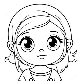 Cute Anime Girl With Big Eyes Coloring Page 392-314