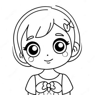 Cute Anime Girl With Big Eyes Coloring Page 392-315