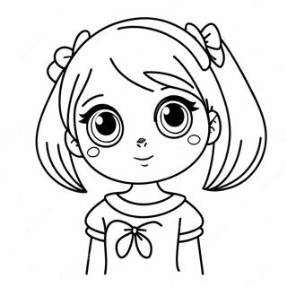 Cute Anime Girl With Big Eyes Coloring Page 392-316