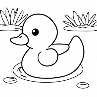 Rubber Duck Floating In A Pond Coloring Page 39303-31422