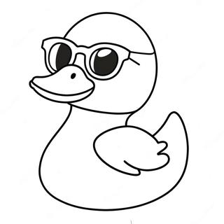 Cute Rubber Duck With Sunglasses Coloring Page 39304-31425