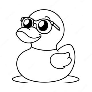 Cute Rubber Duck With Sunglasses Coloring Page 39304-31426