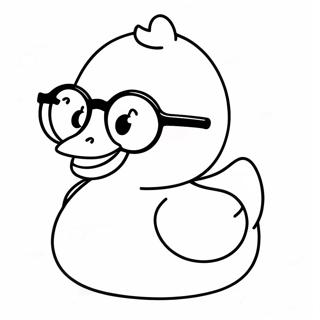 Cute Rubber Duck With Sunglasses Coloring Page 39304-31428