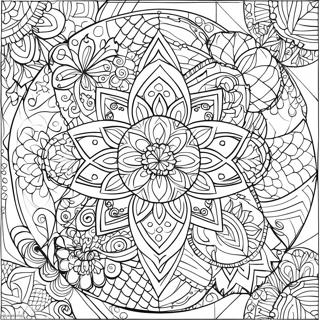 Intricate Sacred Geometry Patterns Coloring Page 39314-31434