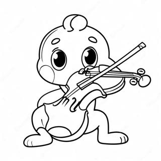 Cute Cartoon Violin Coloring Page 39324-31443