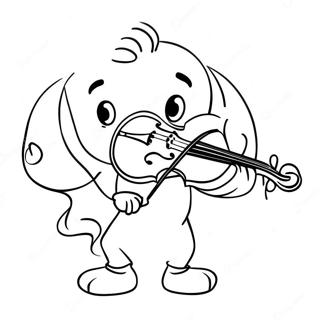 Cute Cartoon Violin Coloring Page 39324-31444