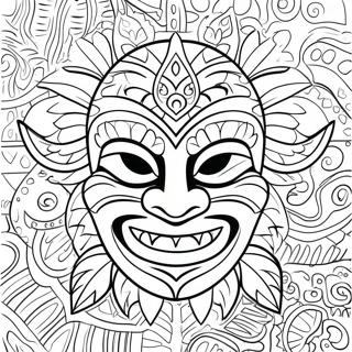 Tropical Tiki Mask Coloring Page 39334-31446