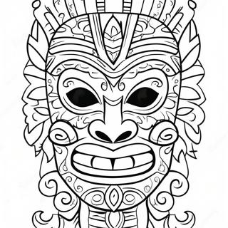 Tropical Tiki Mask Coloring Page 39334-31447