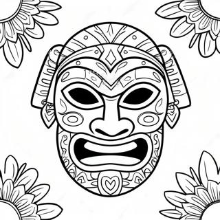 Tropical Tiki Mask Coloring Page 39334-31448