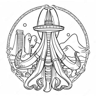 Seattle Kraken Logo Coloring Page 39343-31451