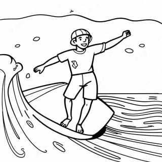 Adventurous Skipper In A Surfing Scene Coloring Page 39354-31470