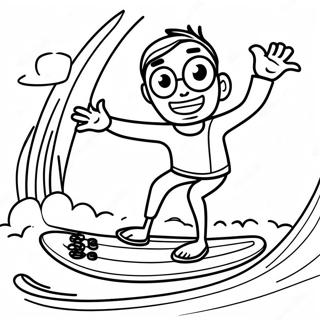 Adventurous Skipper In A Surfing Scene Coloring Page 39354-31472