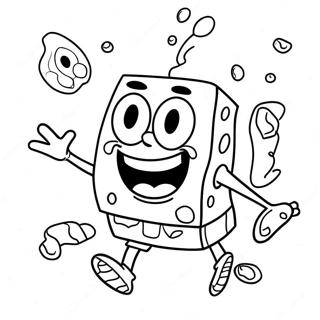 Spongebob Catching Jellyfish Coloring Page 39364-31465