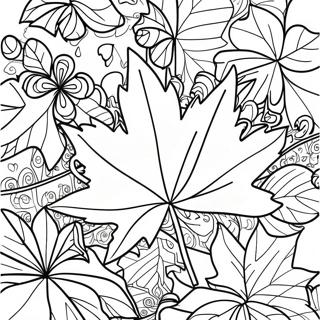 Detailed Maple Leaf Coloring Page 39374-31477