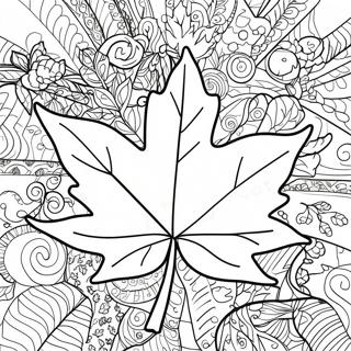 Detailed Maple Leaf Coloring Page 39374-31479