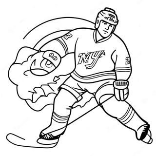 Ny Rangers Player Skating Coloring Page 39394-31492