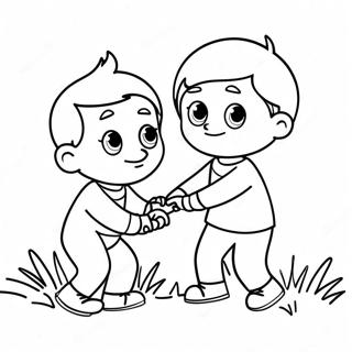 Funny Big Brother Playing With Little Sibling Coloring Page 39434-31527