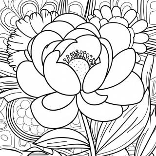 Peony Coloring Pages