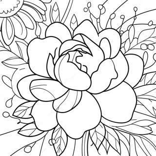 Peony Flower Coloring Page 39463-31550