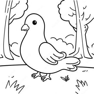 Cute Pigeon In A Park Coloring Page 39474-31558