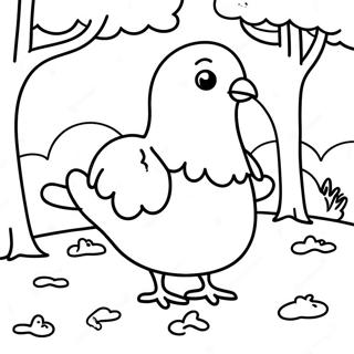 Cute Pigeon In A Park Coloring Page 39474-31560