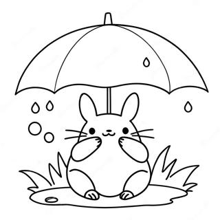 Cute Totoro With Umbrella Coloring Page 3947-3190