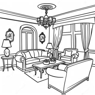 Interior Living Room Coloring Page 39533-31600