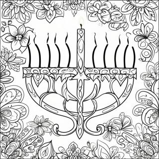 Decorative Hanukkah Menorah Coloring Page 39564-31626