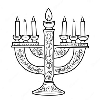 Decorative Hanukkah Menorah Coloring Page 39564-31627