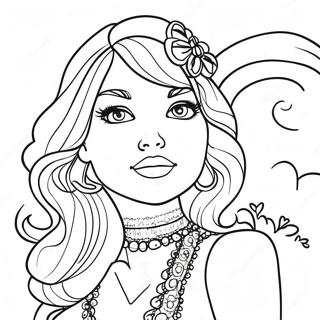 Violet Rainbow High Fashionista Coloring Page 39574-31634