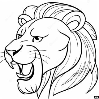 Fierce Lion Roaring Coloring Page 39594-31650