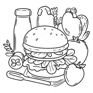 Lunch Coloring Pages