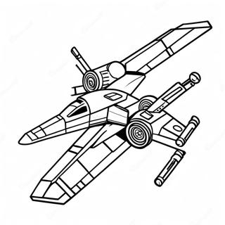 X Wing Starfighter In Battle Coloring Page 39614-31662