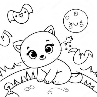 Cute Animals Over The Moon Coloring Page 39644-31690