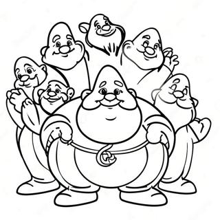 Seven Dwarfs Coloring Page 39653-31694