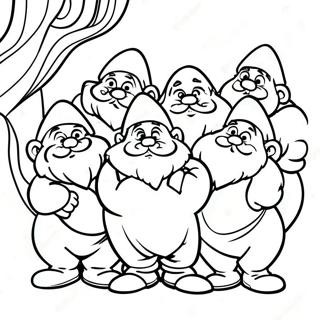 Seven Dwarfs Coloring Page 39653-31696