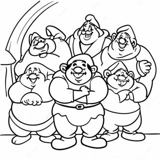 Happy Seven Dwarfs Coloring Page 39654-31697