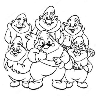 Happy Seven Dwarfs Coloring Page 39654-31698