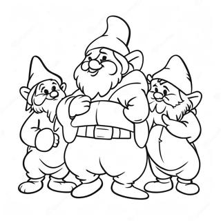 Happy Seven Dwarfs Coloring Page 39654-31700