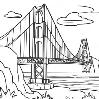 Golden Gate Bridge Scenic View Coloring Page 39663-31702