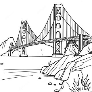 Golden Gate Bridge Scenic View Coloring Page 39663-31703