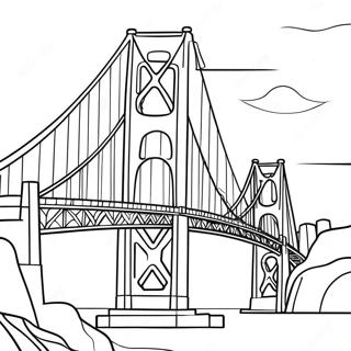 Golden Gate Bridge At Sunset Coloring Page 39664-31705